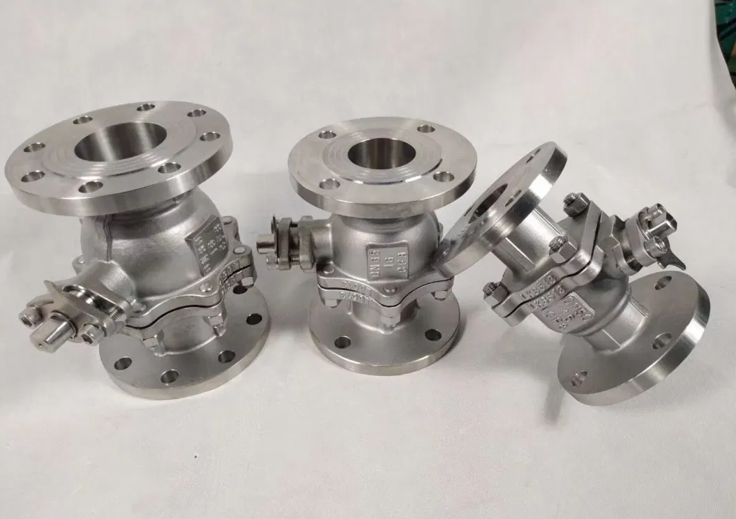 Dn15-200 WCB SS201 SS304 SS316 Flange Pneumatic Water Ball Valve with Stop Structure