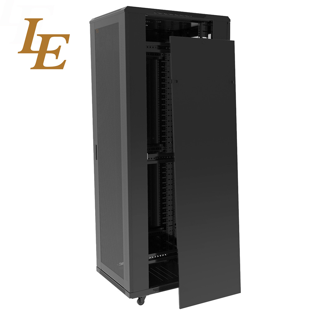 19 Inches 15U-42U 600mm 800mm 70% High Ventilation Peforated Front Door And Vented Back Door RAL9004 RAL9005 Black RAL7035 Grey Data Center Server