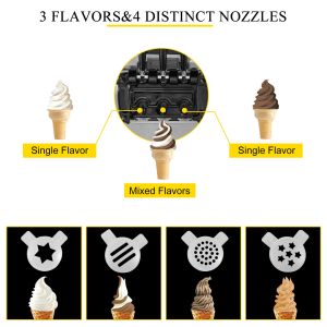 Commercial Soft Serve Ice Cream Making Machine with 6 Quart Capacity and English