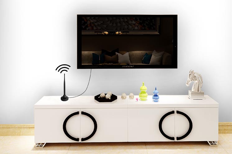 Strong Magnetic Base Amplified TV Antenna 1-2dBi Copper Alloy Whip