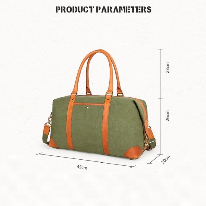 Luggage Vegetable Tan Washable Men'S Leather Canvas Travel Duffle Bag