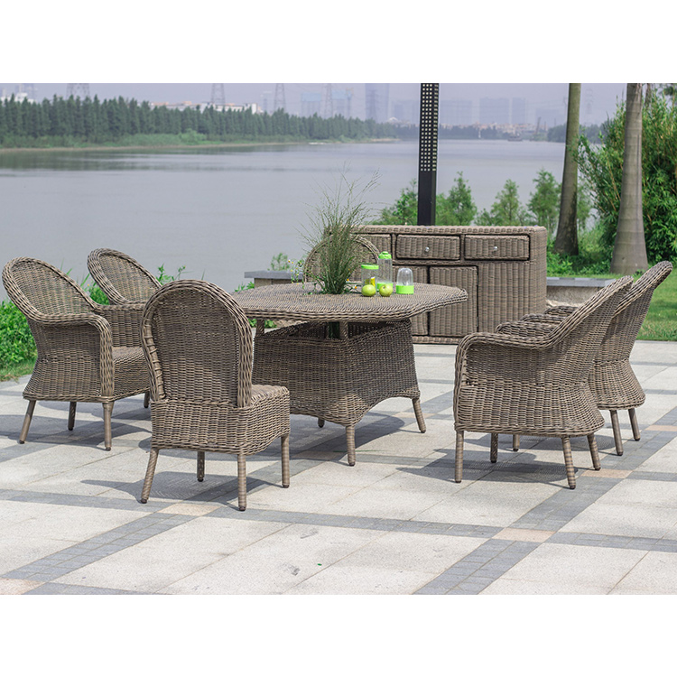 NO Folded Modern Rattan Dinning Table and Chair for Restaurant Rattan Weaving