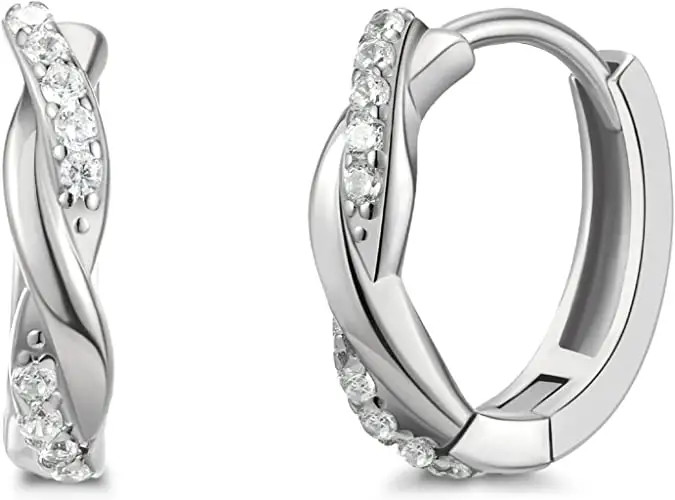 Colorful CZ Stud Earrings Nickel Free Silver Jewelry For DIY Gifts And Jewelry Making
