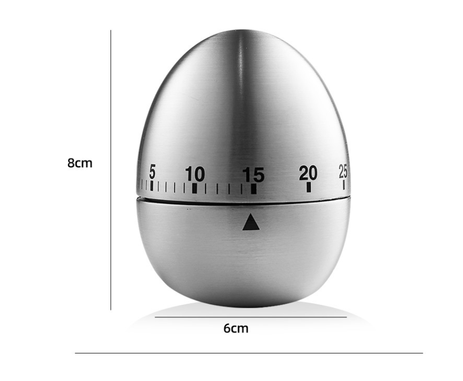 Stainless Steel Vintage Hourglass Egg Shaped Kitchen Timer