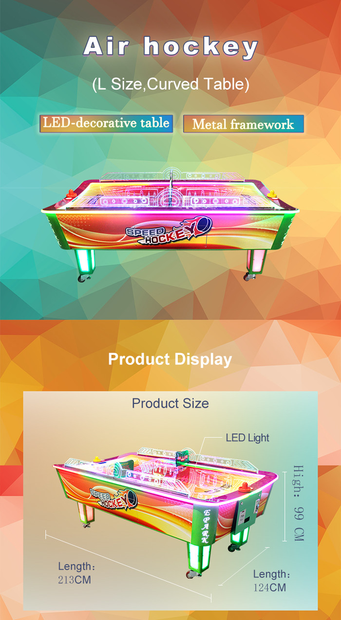 Curve Surfuce Air Hockey 2 Players Coin Operated Machine / Ticket Redemption Games