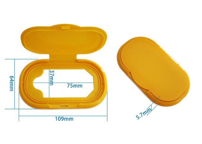 Yellow Wet Wipes Packaging 109mm Plastic Flip Top Cap
