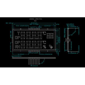 Customized PIN Connector Vehicle HTN Lcd Segment Display