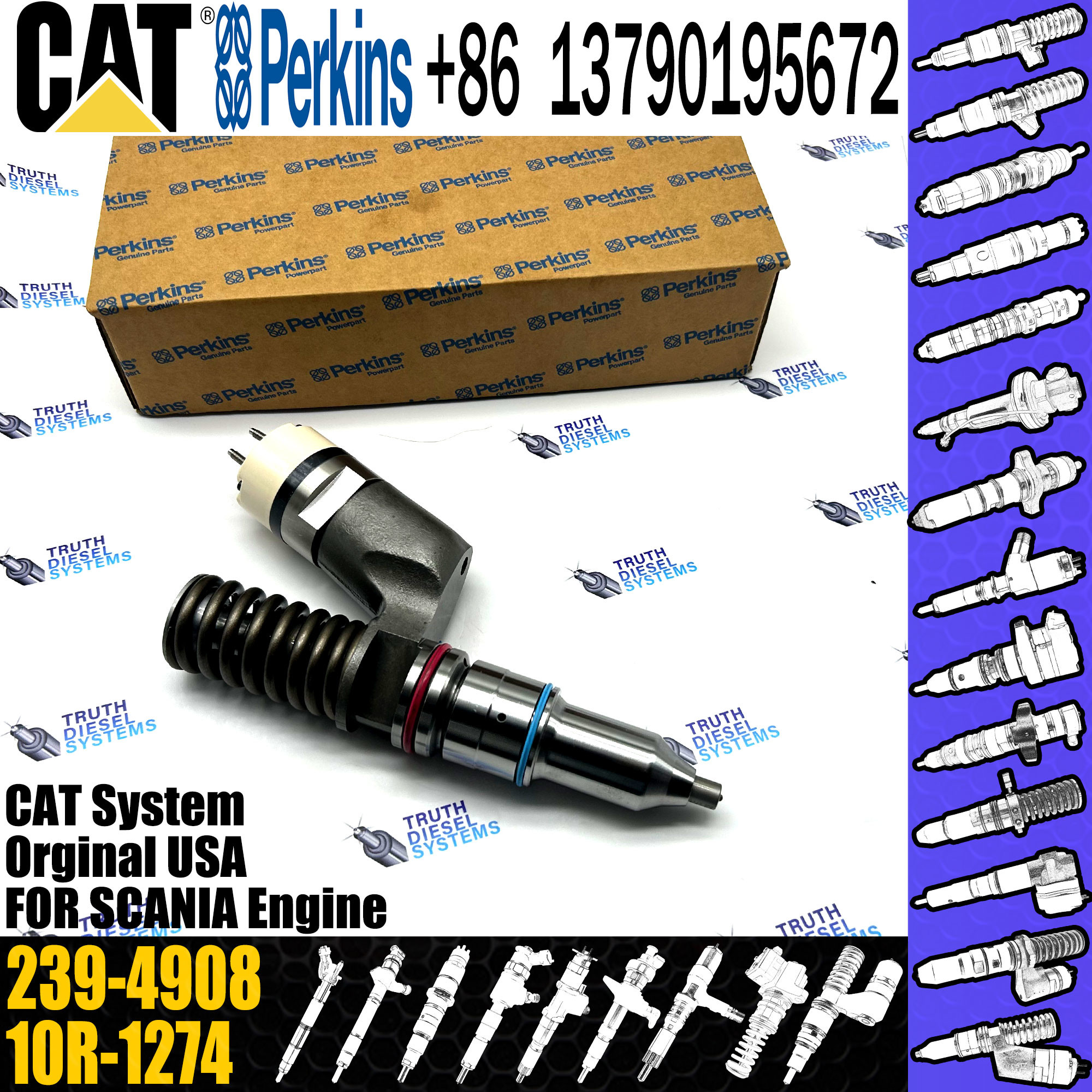 Diesel Fuel Common Rail Injector 239-4908 10R-1274 For CAT Engine Industrial C13