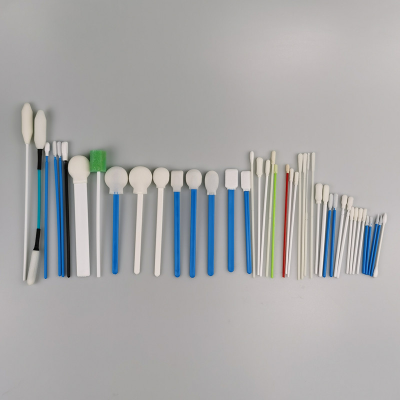 Lollipop Round Sponge Head Disposable Lint Free Swabs Blue Stick