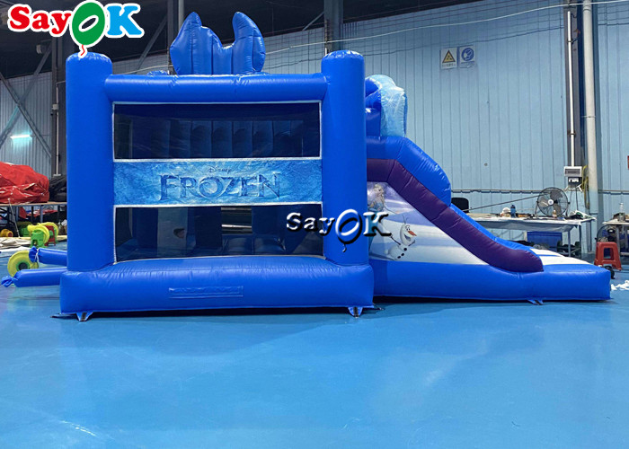 Ice Princess Printing Theme Inflatable Bounce Trampoline Slide Combo