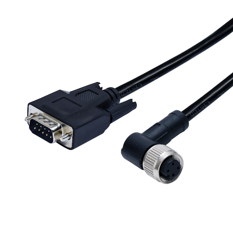 D-Sub Male 9pins Connector To M12 Waterproof Straight 4pins Molding Female Connector