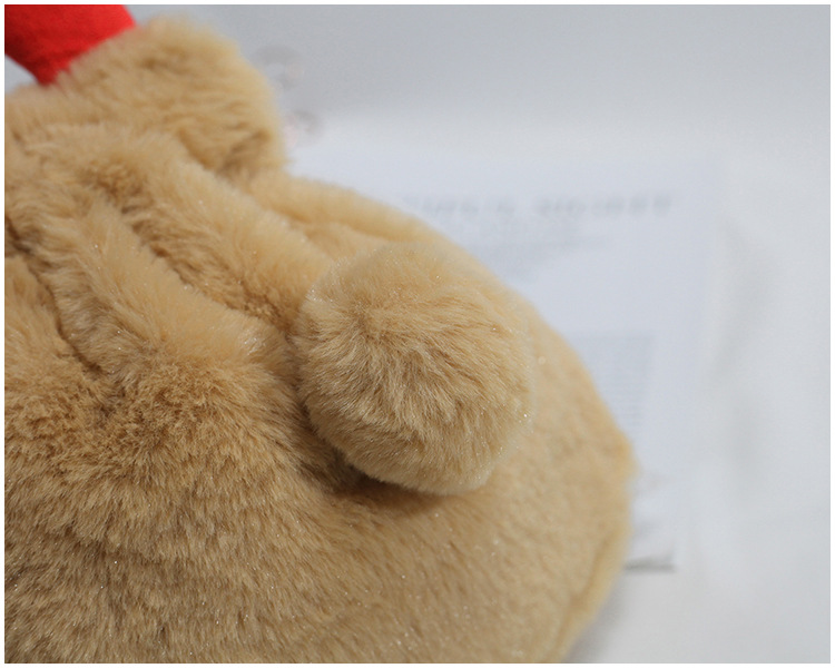 Luxury Christmas Drawstring Bag Winter Fluffy Reindeer Antler Handbag