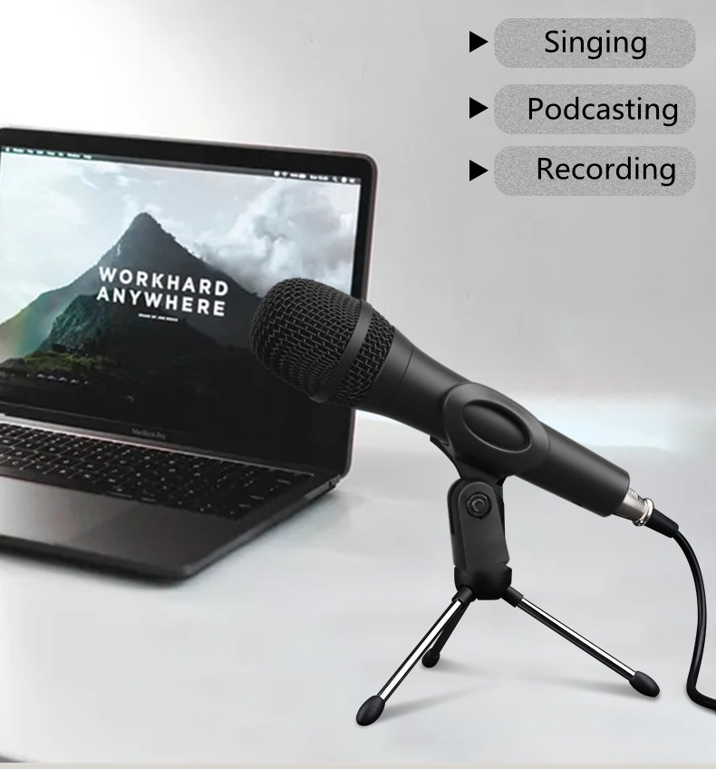 Gold Plated Karaoke Dynamic Gaming Microphone 176g Lightweight OEM