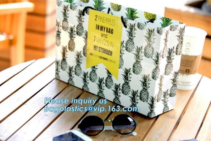 Flower carrier bag with different color customized pot plants kraft paper bag with handle,stamping logo fancy paper flow