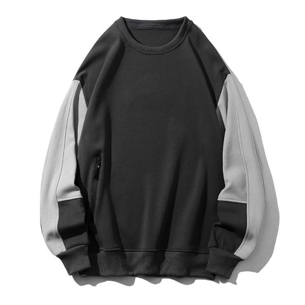 OEM Men's Crew Neck Long Sleeve Sweatshirts Fashion Color Block Pullover