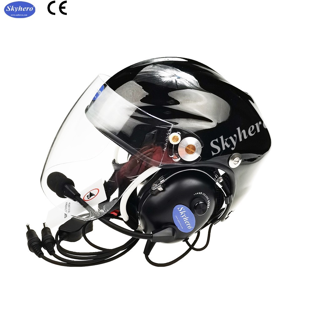 CE certificated Aviation helmet high quality aircraft helmet black color flight helmet 4 size