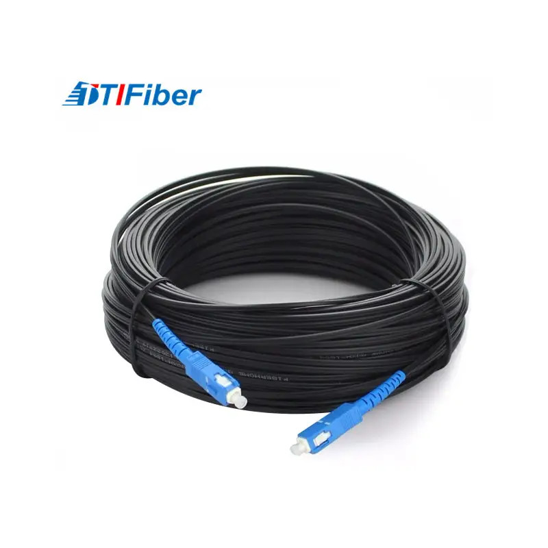 LC SC Connector Fiber Optic Patch Cord 100m Outdoor FTTH Drop Cable Fiber Optic