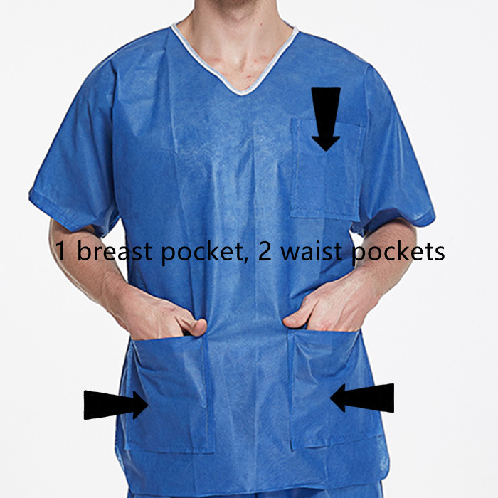 Short Sleeve SMS Hospital Scrubs Suit Set Clothing Disposable Uniform Scrub Suit Nursing Scrubs