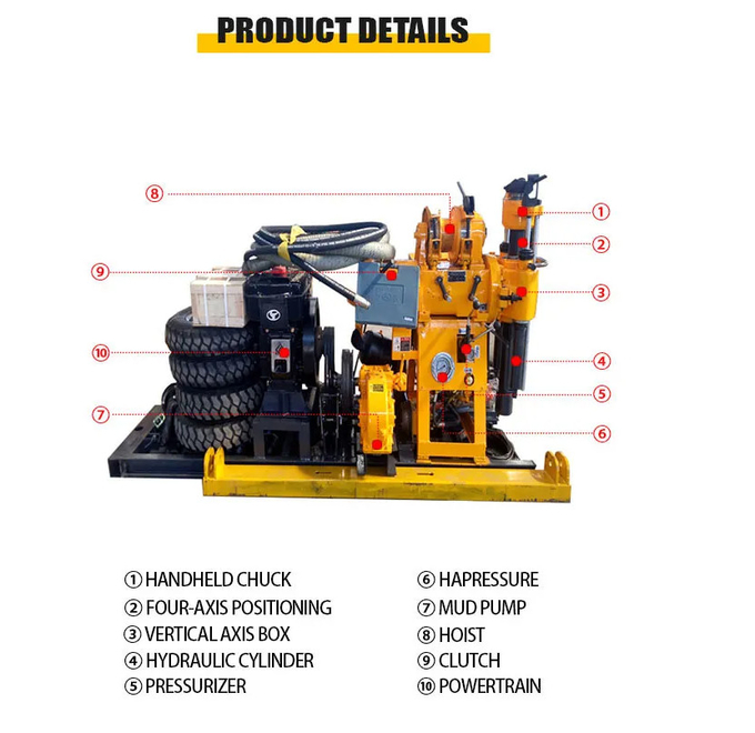 Steel Soil Testing Drilling Machine With 200mm Drilling Hole Diameter GK 200 Engineering Drilling Rig