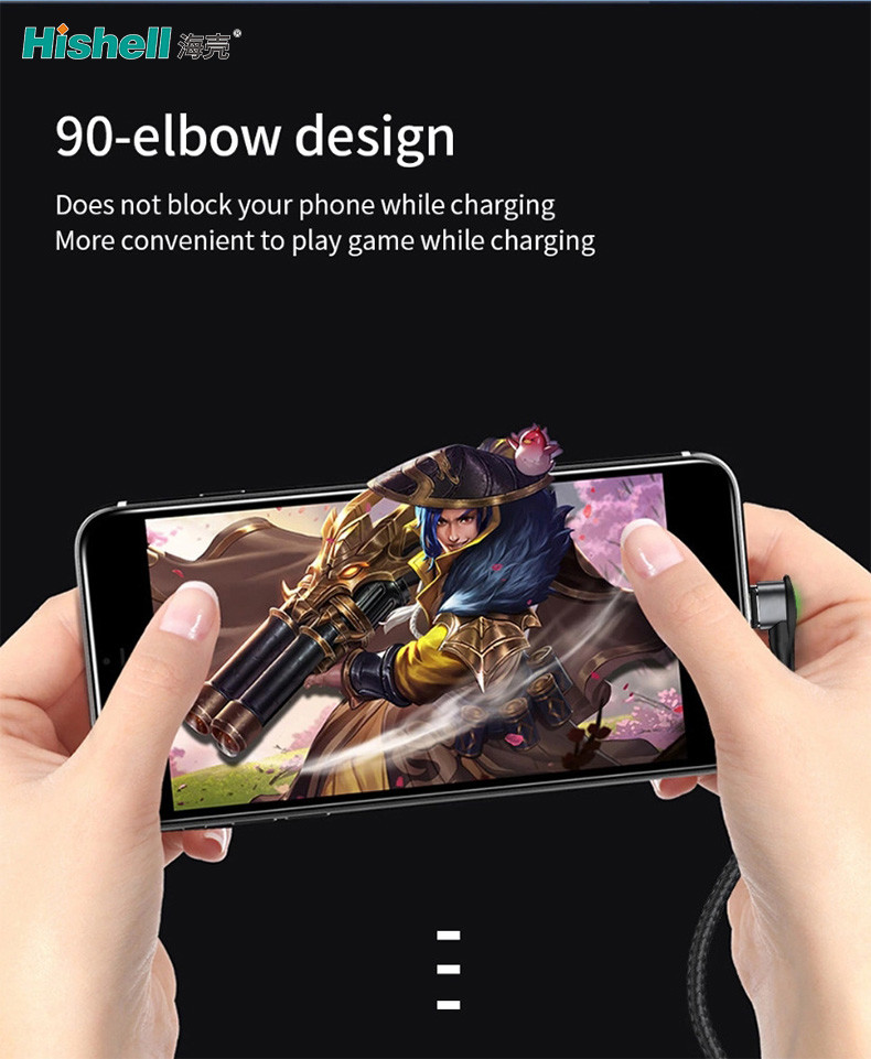 90 Degree USB Magnetic Charging Cable Practical 3A Fast Charging
