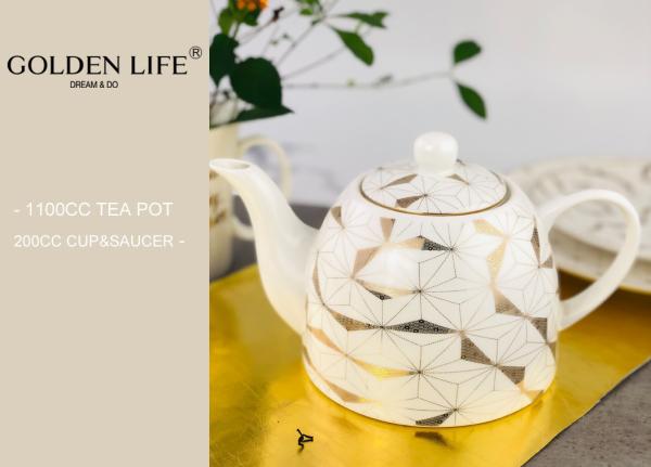 Europe coffee cups set Golden decal pattern British Porcelain Tea Set Ceramic