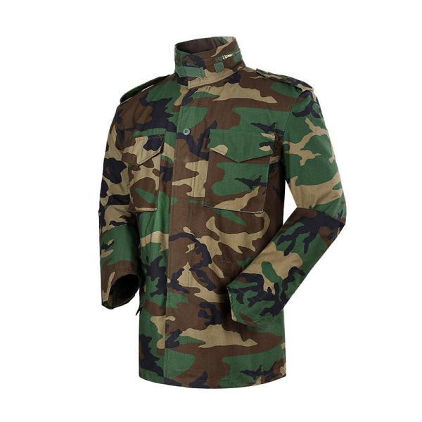 Men's Custom Woodland Camouflage Tactical Combat Jacket for Winter Outdoor