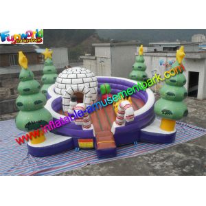China Customized Christmas Snowman Inflatable Dome Bouncer Jumping House With Tree on sale