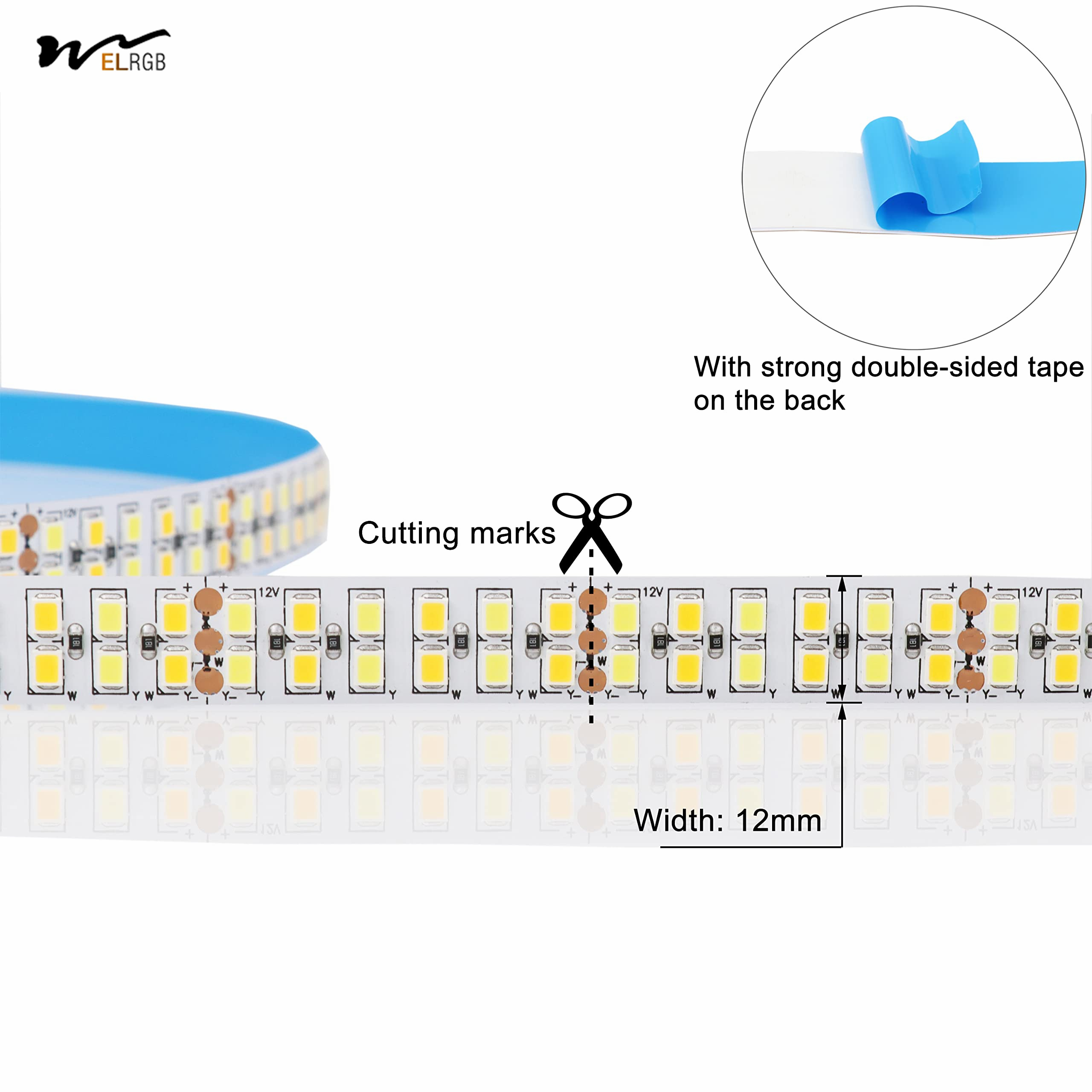 LED Tape Lights BRGB Warm White 4 Colors in 1 5m 16.4ft 60LEDs/m IP65 Waterproof
