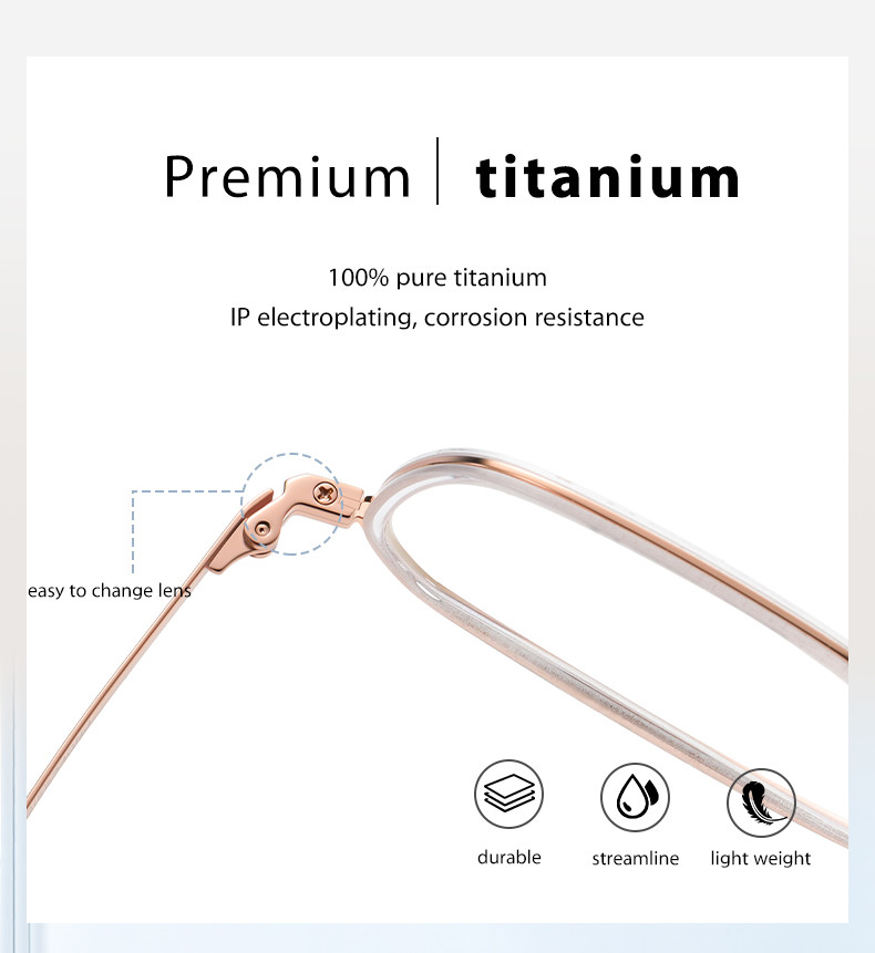 Acetate Titanium Rectangular Rimmed Glasses CE With Interchangeable Lenses