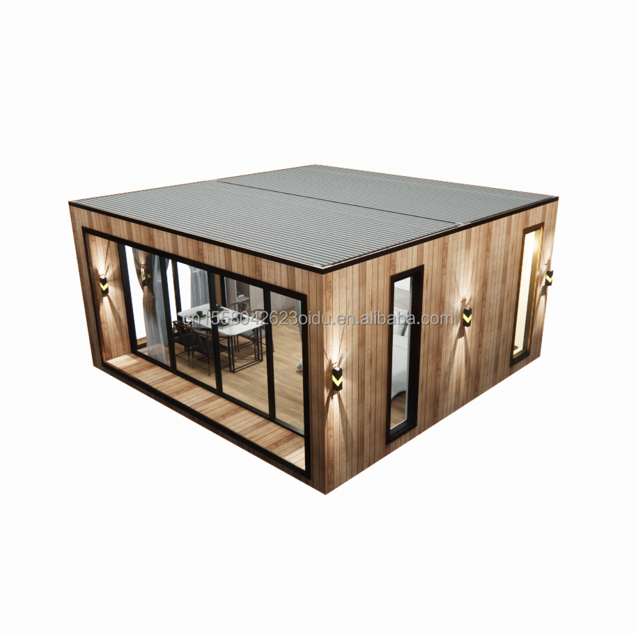 Fast Construction Prefab Container House with Galvanized Steel Square Tubes and 50/75/100mm Wave Sandwich Panel