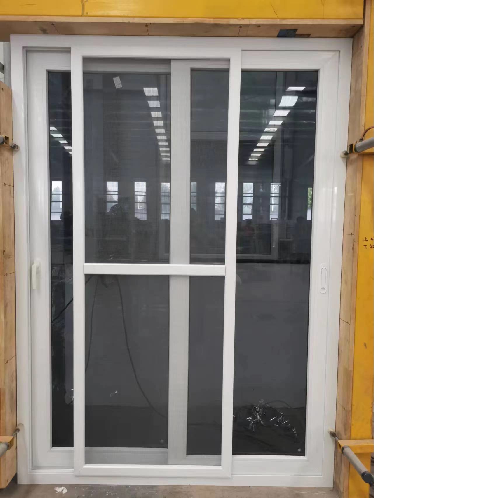White PVC UPVC Profile Doors Single Double Tempered Glass Sliding Door