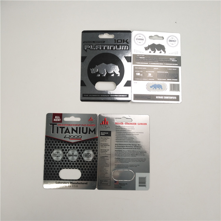 Glossy Surface 9x12cm Rhino Capsule Blister Paper Cards