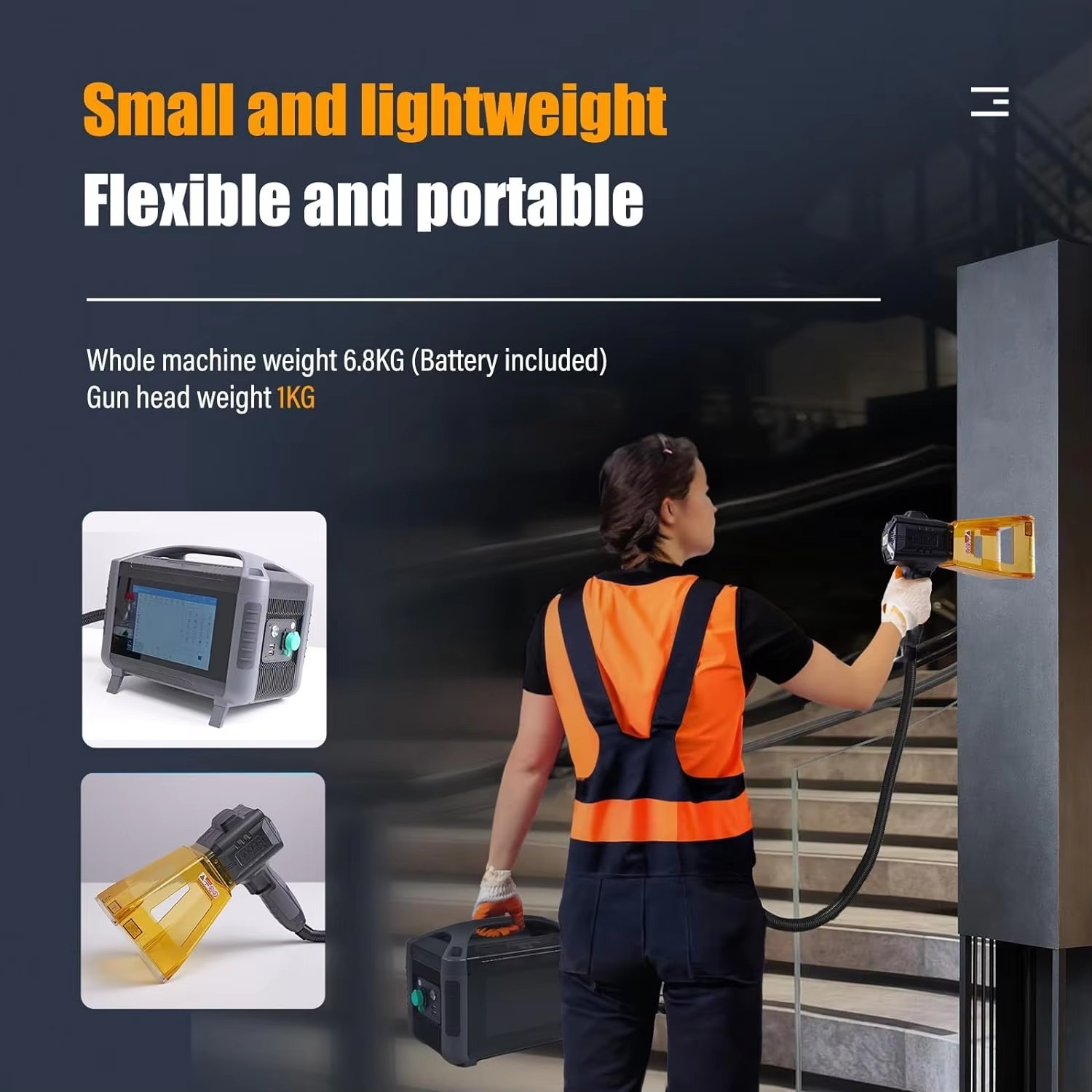 Mini Portable Hand-Held Fiber Laser Marking Machine For Metal 20w 30w Deep Engraving 50w Fiber Laser Marking Machine