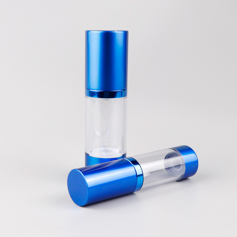 0.5OZ 1OZ 1.7OZ 3.4OZ Airless Spray Bottle Blue Round Cosmetic Bottle