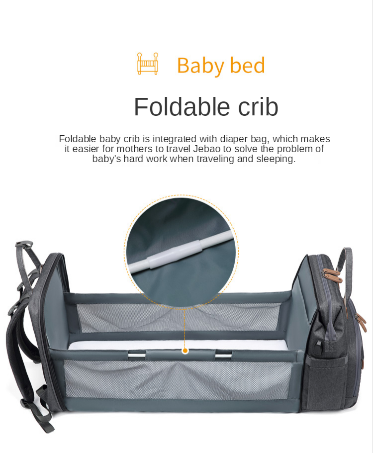 20L Nylon 600D Folding Diaper Bag Multifunctional Nappy Bag 1.4kg