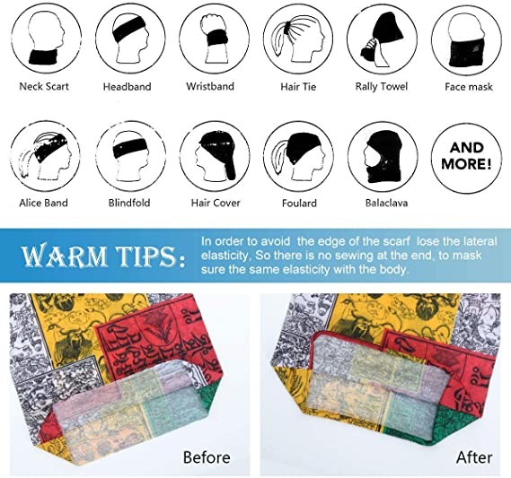 Half Face Breathable Protective Reusable Rave Face Bandana