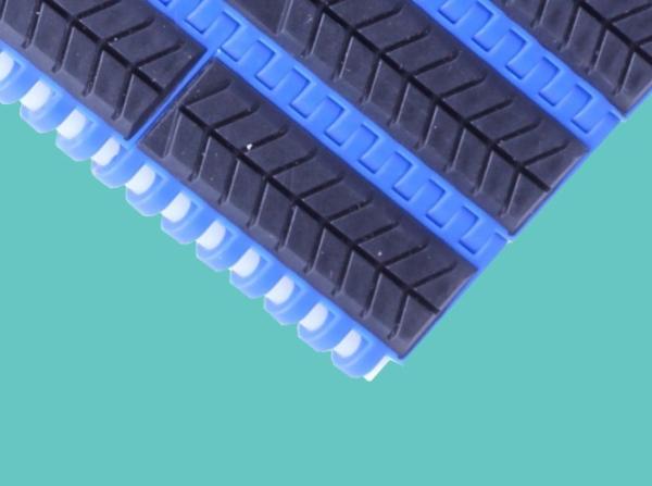 ZY900FT-R1 Plastic flat top food grade modular belt rubber top friction top