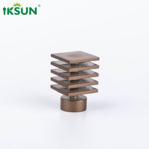 28mm Dark Gold Curtain Rod Finials Aluminium Material With Sanding Process