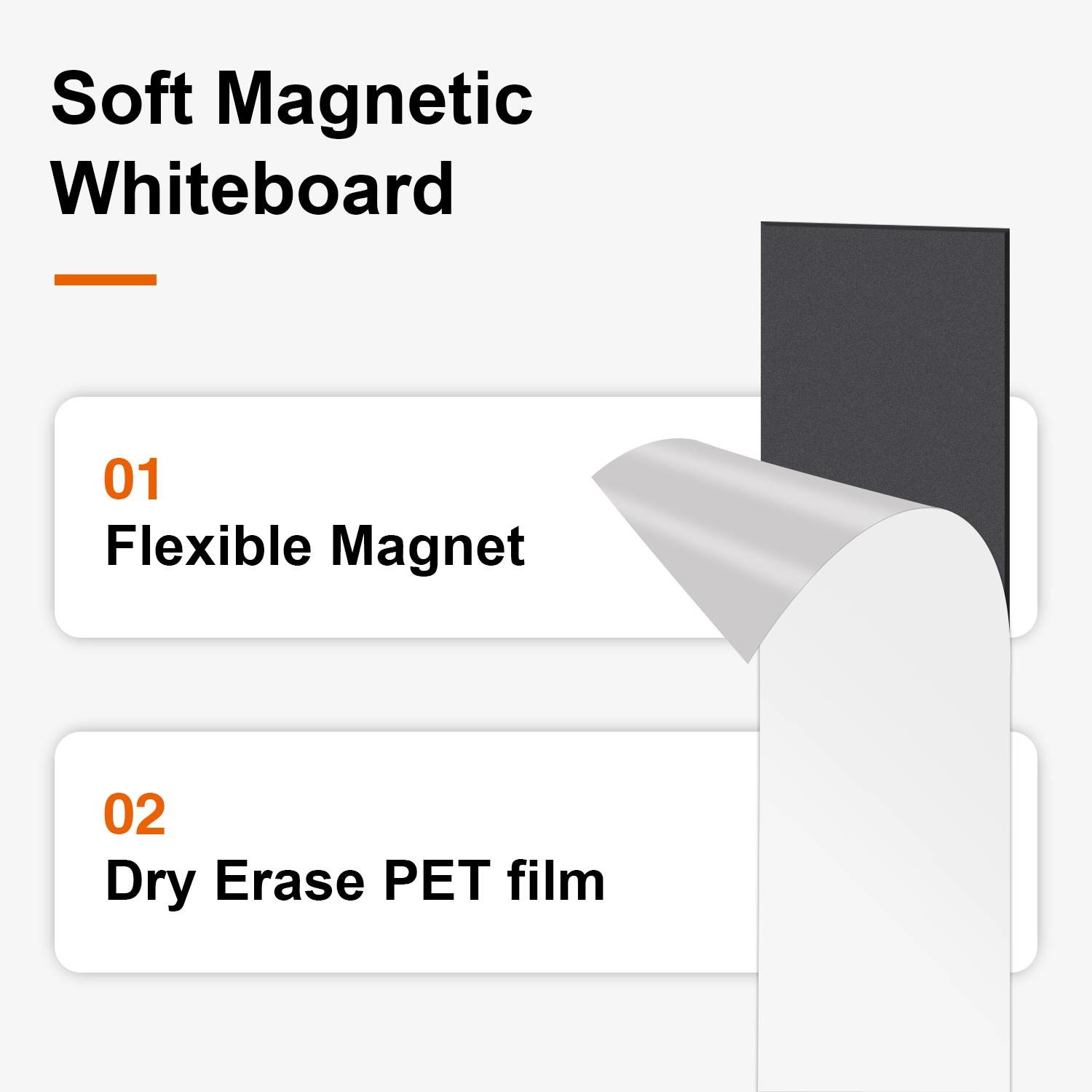 Flexible Soft Dry Erase Magnetic Whiteboard Rolls 1.2x 20m