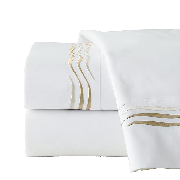 Home Embroidered Bed Sheet Set Bedding Set in National Standards Color Fastness Grade