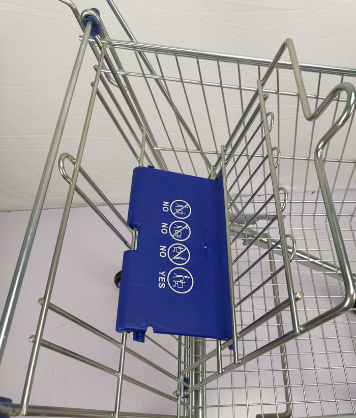European Style 125L Supermarket Metal Shopping Trolley Anti Theft With 4" PU Wheels