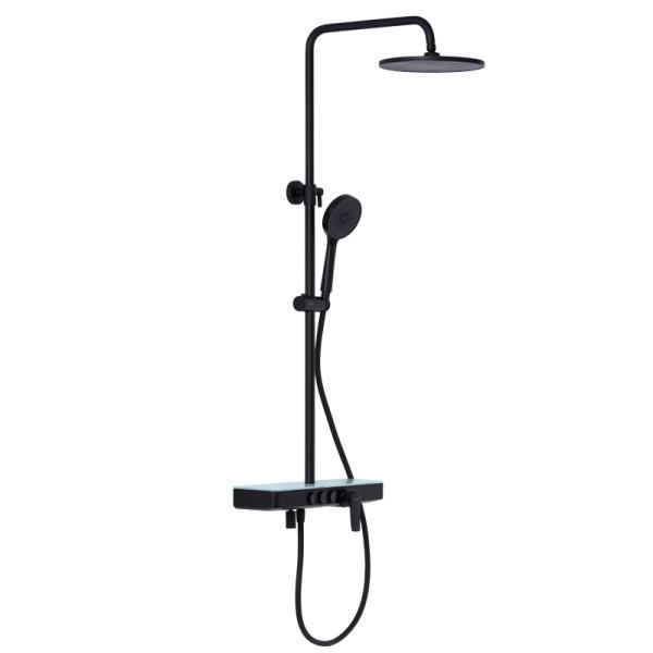 Quality 10 Inch Rain Shower Head With Handheld Spray Matte Black High Pressure for sale