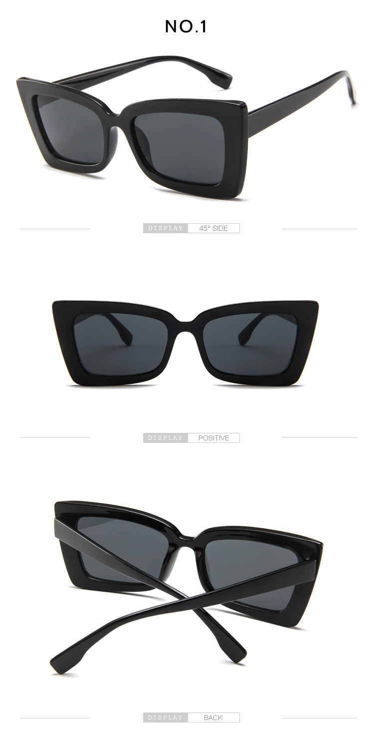 BSCI Trendy Fashion Sunglasses Women Rectangle Frame Clear Mirror Lens Glasses UV400