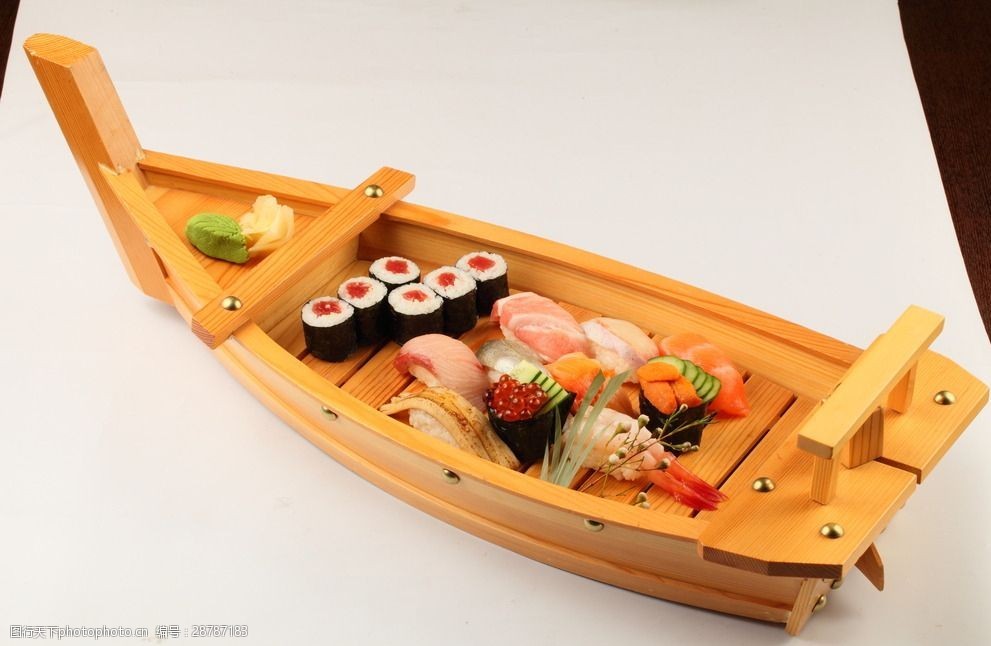 User Friendly Stocked 100cm Wooden Sushi Boat Serving Tray