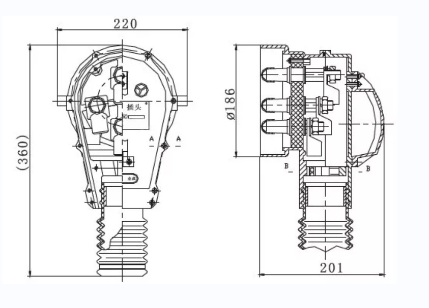 DL3AC500 5 Pins Power Jumper Coupler for Railway Passenger Coach