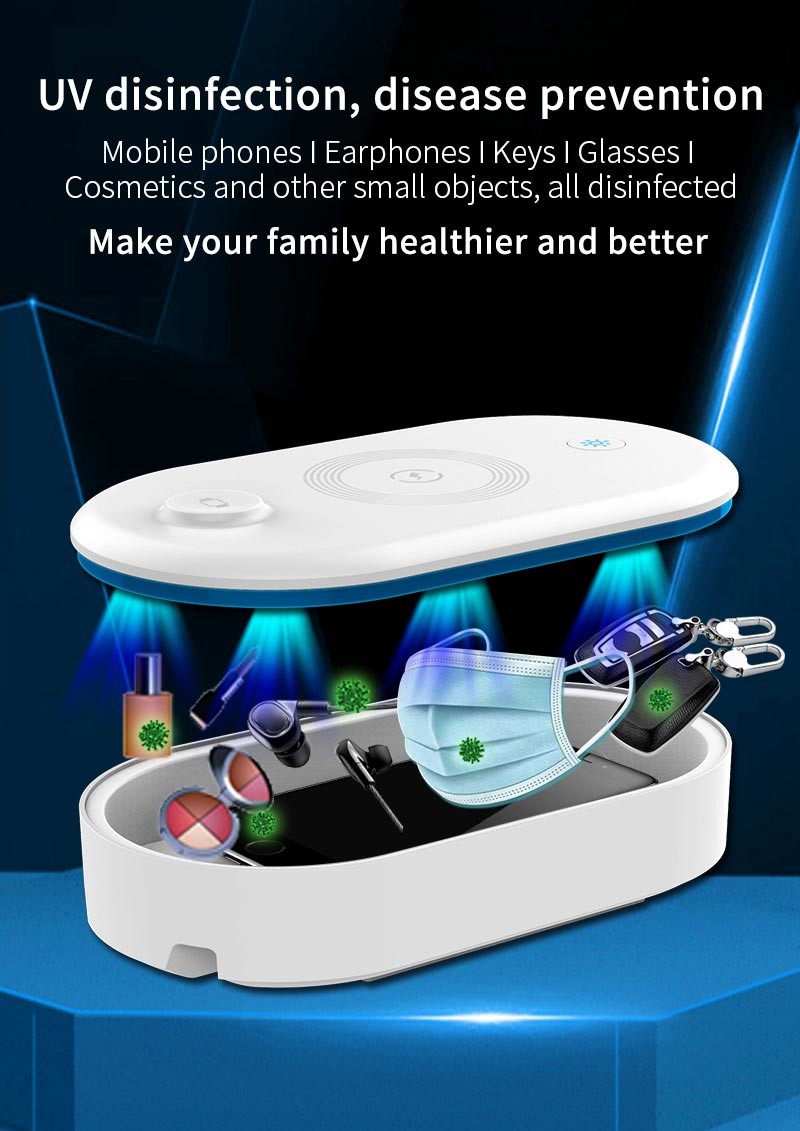 Portable UV Light Sanitizer Box Wireless Charging Pad For IWatch