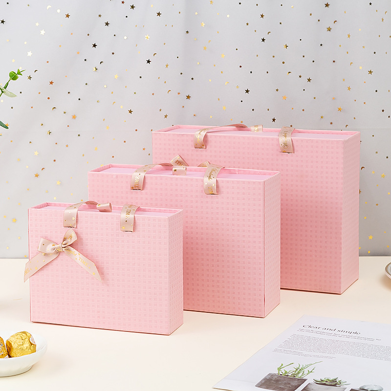 Gift Craft Industrial Colorful Portable Drawer Gift Box with Ribbon
