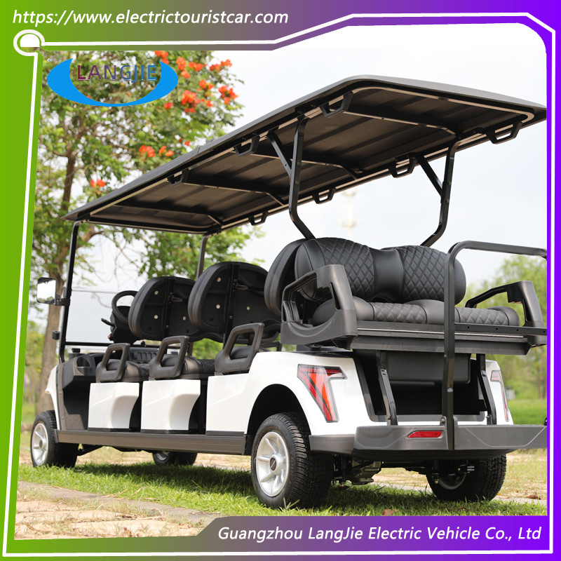 White Color 48V 5KW AC Motor Electric Golf Carts With 8 Seats Easy Operated
