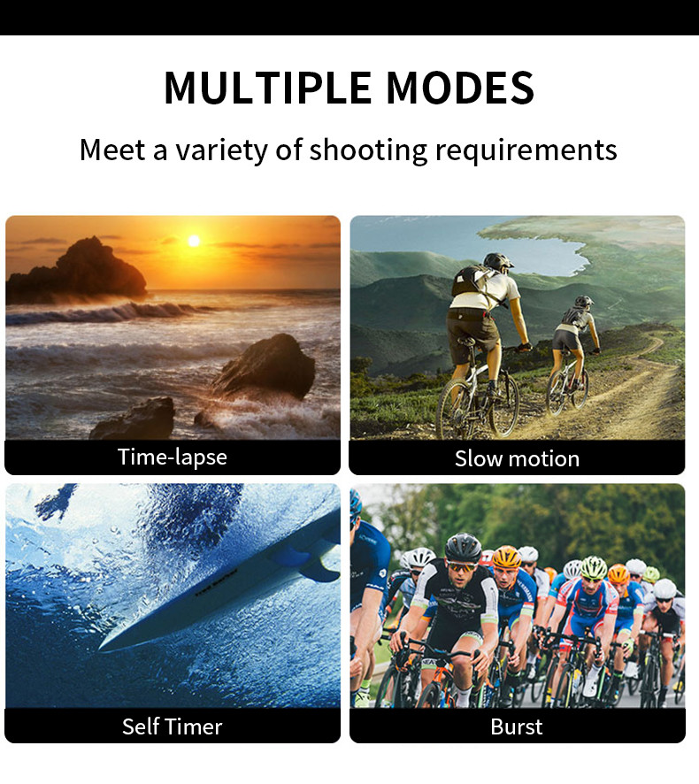 IMX386 Sensor 4K HD Action Camera 2.0'' TFT LCD Touch Panel For Sports