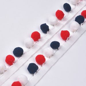  Macrame Cotton Pom Pom Fringe 3.2cm Fabric Lace Trim Manufactures